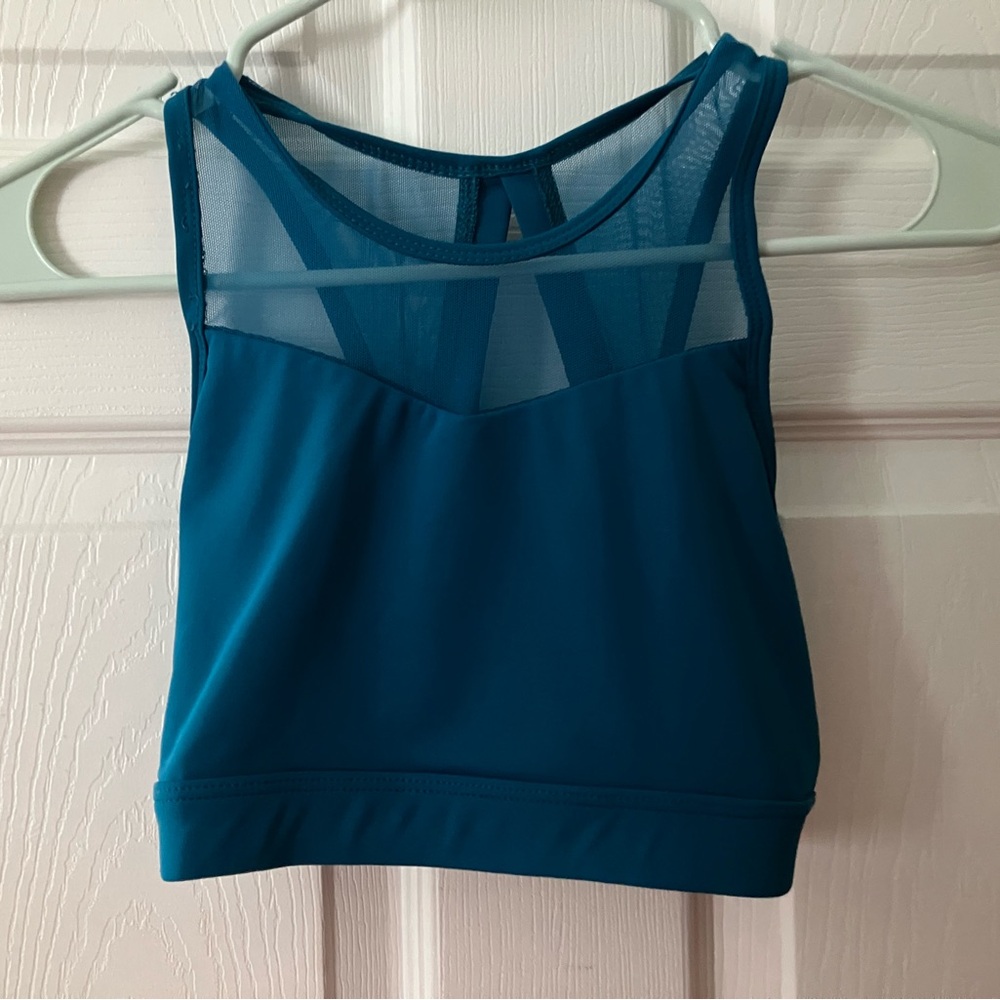 Women's Teal Mesh Daroch Dance Top Adult XS